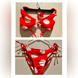 Roxy reversible orange and white string bikini “one size”